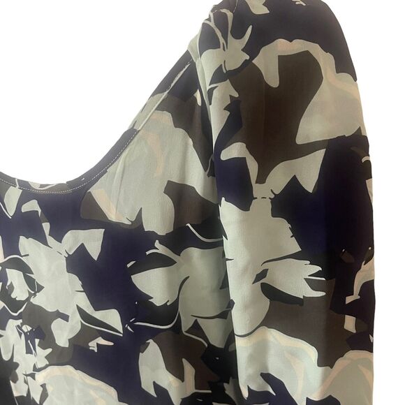 Parker Small Shift Dress 100% Silk Floral Printed Cold Open Shoulder Tier - Picture 10 of 15